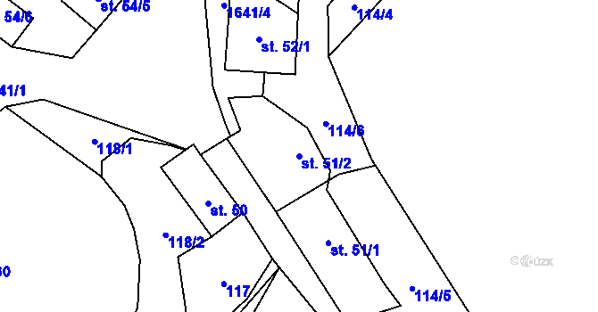 Parcela st. 51/2 v KÚ Žďár v Podbezdězí, Katastrální mapa