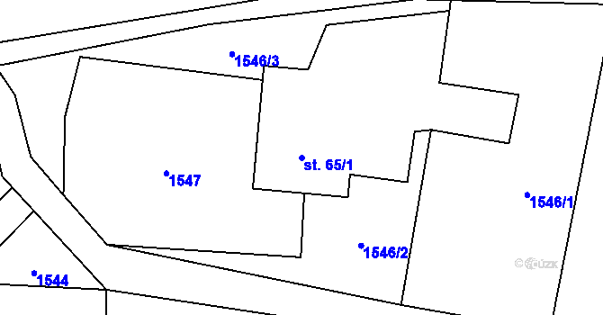 Parcela st. 65/1 v KÚ Žďár v Podbezdězí, Katastrální mapa