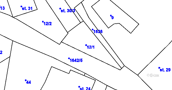 Parcela st. 12/1 v KÚ Žďár v Podbezdězí, Katastrální mapa