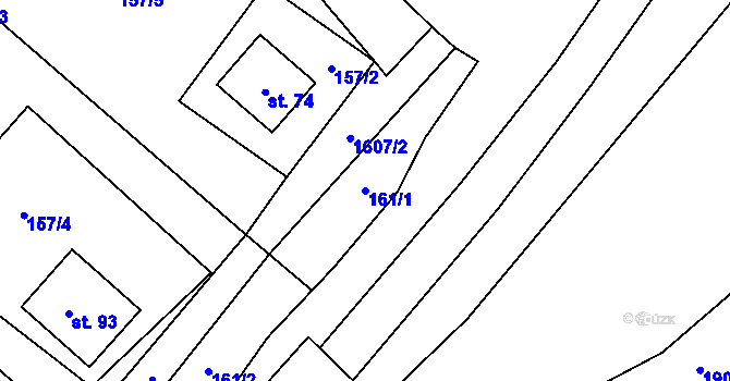Parcela st. 161/1 v KÚ Žďár v Podbezdězí, Katastrální mapa