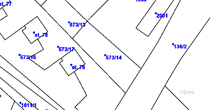 Parcela st. 573/14 v KÚ Žďár v Podbezdězí, Katastrální mapa