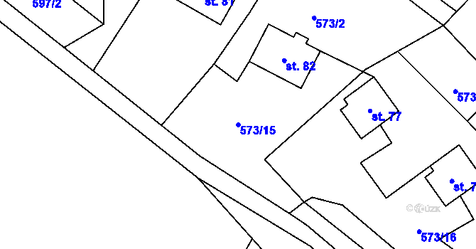 Parcela st. 573/15 v KÚ Žďár v Podbezdězí, Katastrální mapa