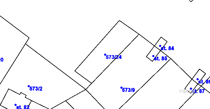 Parcela st. 573/24 v KÚ Žďár v Podbezdězí, Katastrální mapa
