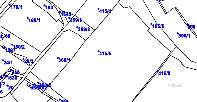 Parcela st. 415/5 v KÚ Žďár v Podbezdězí, Katastrální mapa