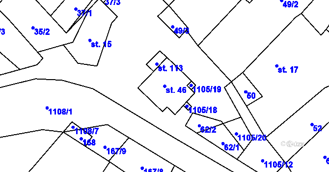 Parcela st. 46 v KÚ Knínice u Libouchce, Katastrální mapa