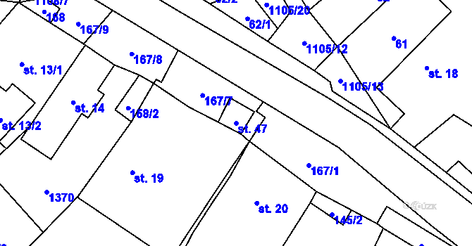 Parcela st. 47 v KÚ Knínice u Libouchce, Katastrální mapa