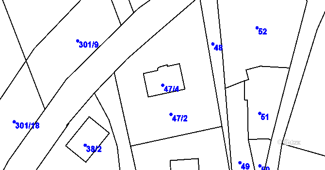 Parcela st. 47/4 v KÚ Žďár u Velkého Chvojna, Katastrální mapa