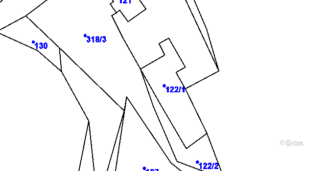 Parcela st. 122/1 v KÚ Žďár u Velkého Chvojna, Katastrální mapa