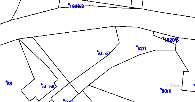 Parcela st. 57 v KÚ Žďár nad Metují, Katastrální mapa