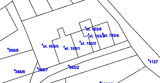 Parcela st. 163/2 v KÚ Žďár nad Metují, Katastrální mapa