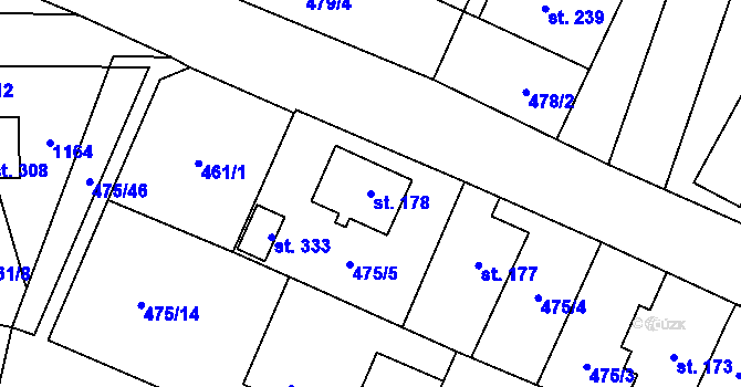 Parcela st. 178 v KÚ Žďár nad Metují, Katastrální mapa