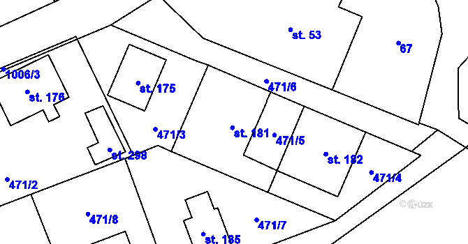 Parcela st. 181 v KÚ Žďár nad Metují, Katastrální mapa