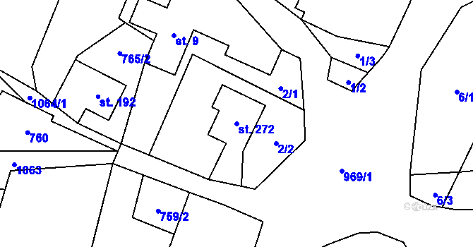 Parcela st. 272 v KÚ Žďár nad Metují, Katastrální mapa