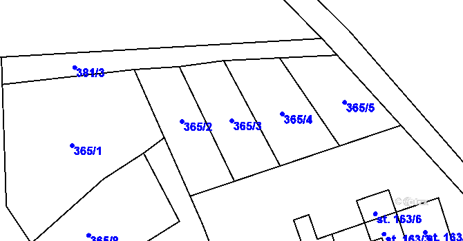 Parcela st. 365/3 v KÚ Žďár nad Metují, Katastrální mapa
