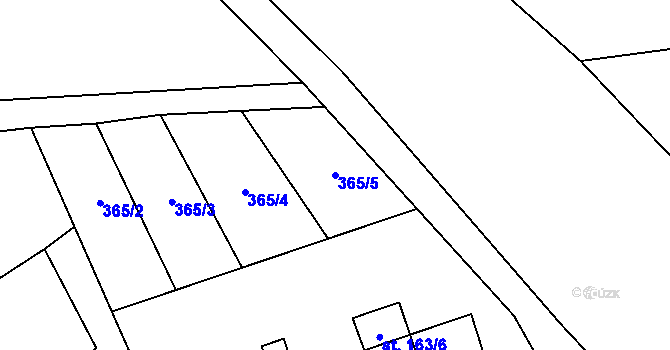 Parcela st. 365/5 v KÚ Žďár nad Metují, Katastrální mapa