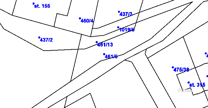 Parcela st. 461/5 v KÚ Žďár nad Metují, Katastrální mapa