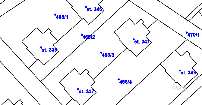 Parcela st. 468/3 v KÚ Žďár nad Metují, Katastrální mapa
