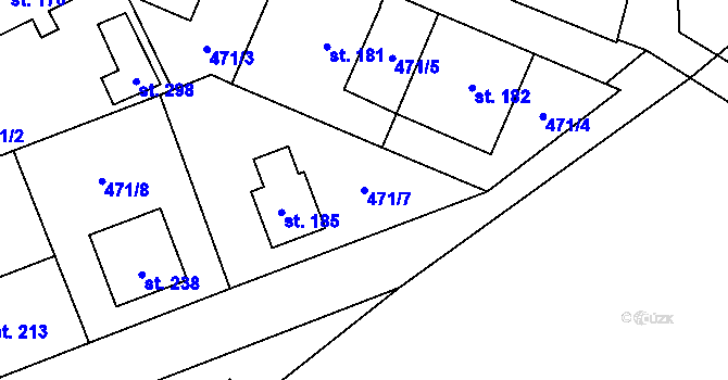 Parcela st. 471/7 v KÚ Žďár nad Metují, Katastrální mapa