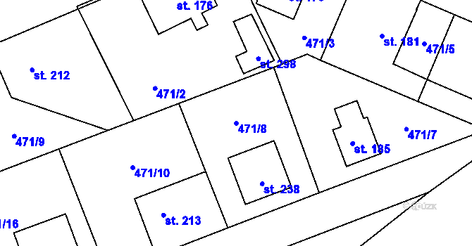 Parcela st. 471/8 v KÚ Žďár nad Metují, Katastrální mapa