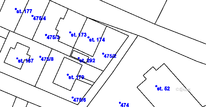 Parcela st. 475/2 v KÚ Žďár nad Metují, Katastrální mapa