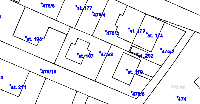 Parcela st. 475/8 v KÚ Žďár nad Metují, Katastrální mapa