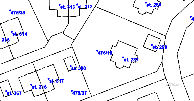 Parcela st. 475/18 v KÚ Žďár nad Metují, Katastrální mapa