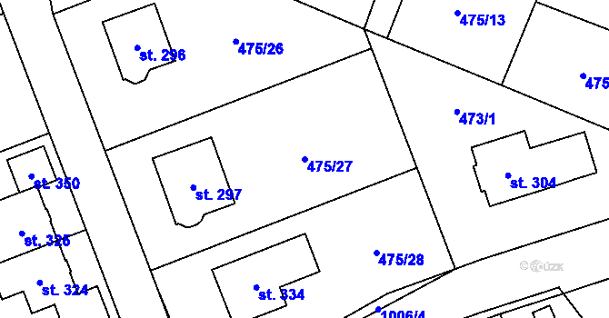 Parcela st. 475/27 v KÚ Žďár nad Metují, Katastrální mapa