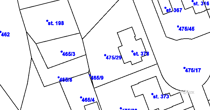 Parcela st. 475/29 v KÚ Žďár nad Metují, Katastrální mapa