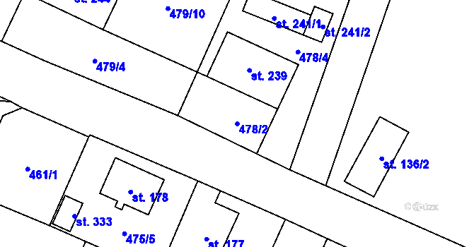 Parcela st. 478/2 v KÚ Žďár nad Metují, Katastrální mapa