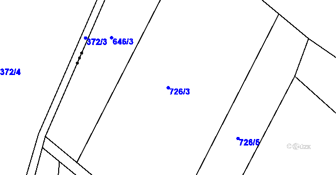 Parcela st. 726/3 v KÚ Žďár nad Metují, Katastrální mapa