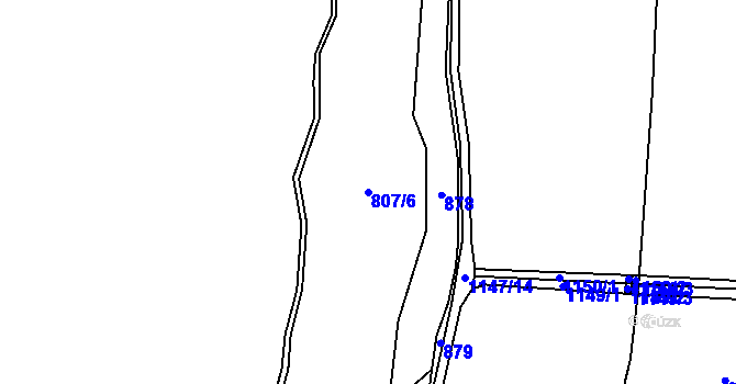 Parcela st. 807/6 v KÚ Žďár nad Metují, Katastrální mapa