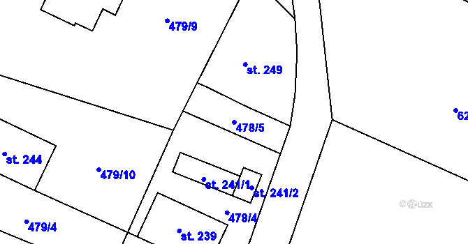 Parcela st. 478/5 v KÚ Žďár nad Metují, Katastrální mapa