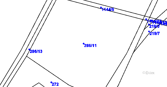 Parcela st. 286/11 v KÚ Žďár nad Metují, Katastrální mapa