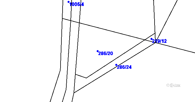 Parcela st. 286/20 v KÚ Žďár nad Metují, Katastrální mapa