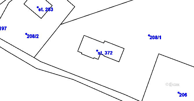 Parcela st. 372 v KÚ Žďár nad Metují, Katastrální mapa