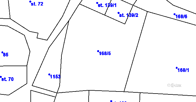 Parcela st. 168/5 v KÚ Žďár nad Metují, Katastrální mapa