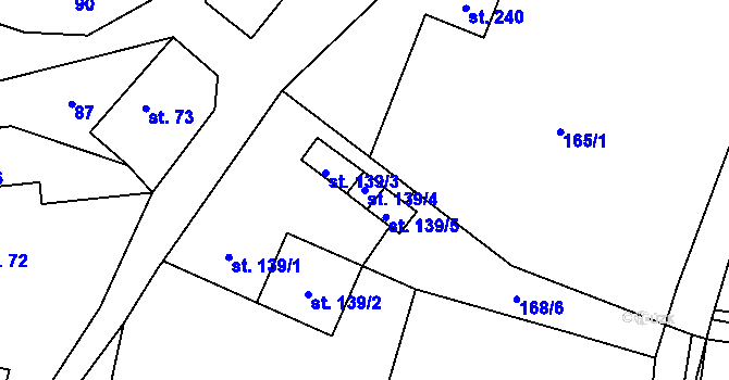 Parcela st. 139/4 v KÚ Žďár nad Metují, Katastrální mapa