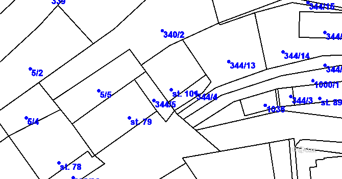Parcela st. 101 v KÚ Žďár u Blanska, Katastrální mapa