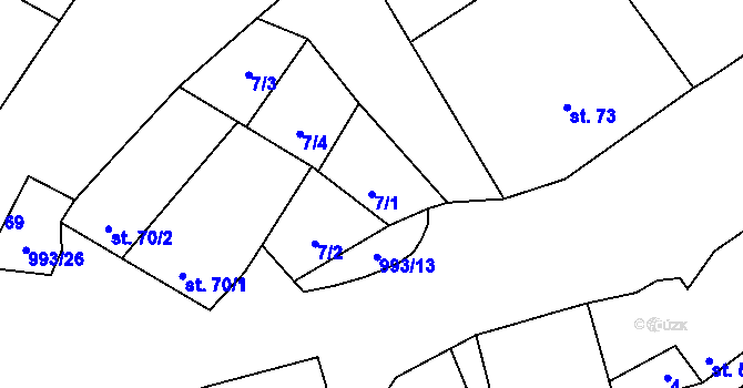 Parcela st. 7/1 v KÚ Žďár u Blanska, Katastrální mapa