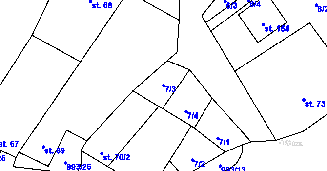 Parcela st. 7/3 v KÚ Žďár u Blanska, Katastrální mapa