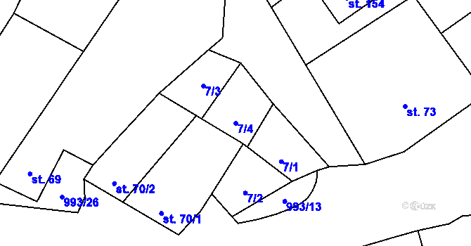 Parcela st. 7/4 v KÚ Žďár u Blanska, Katastrální mapa