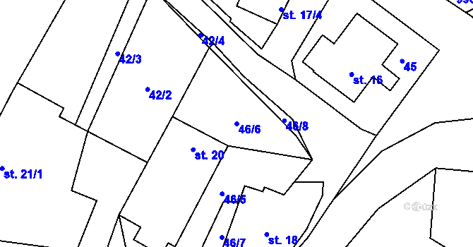 Parcela st. 46/6 v KÚ Žďár u Blanska, Katastrální mapa