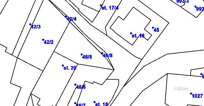 Parcela st. 46/8 v KÚ Žďár u Blanska, Katastrální mapa