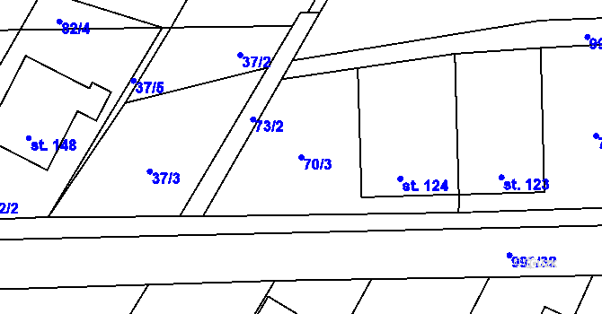 Parcela st. 70/3 v KÚ Žďár u Blanska, Katastrální mapa