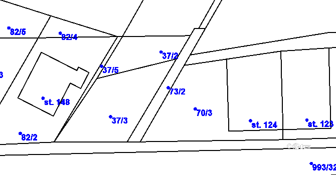 Parcela st. 73/2 v KÚ Žďár u Blanska, Katastrální mapa
