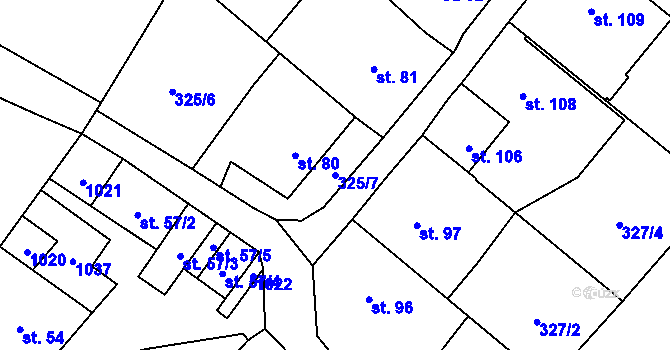 Parcela st. 325/7 v KÚ Žďár u Blanska, Katastrální mapa