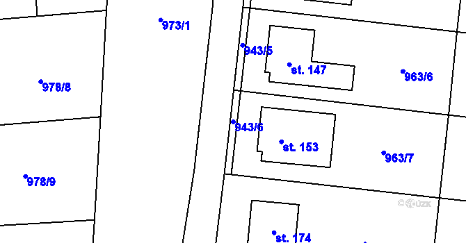 Parcela st. 943/6 v KÚ Žďár u Blanska, Katastrální mapa