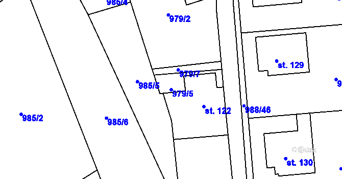 Parcela st. 979/5 v KÚ Žďár u Blanska, Katastrální mapa
