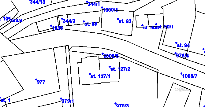 Parcela st. 1008/6 v KÚ Žďár u Blanska, Katastrální mapa
