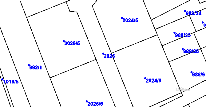 Parcela st. 2026 v KÚ Žďár u Blanska, Katastrální mapa